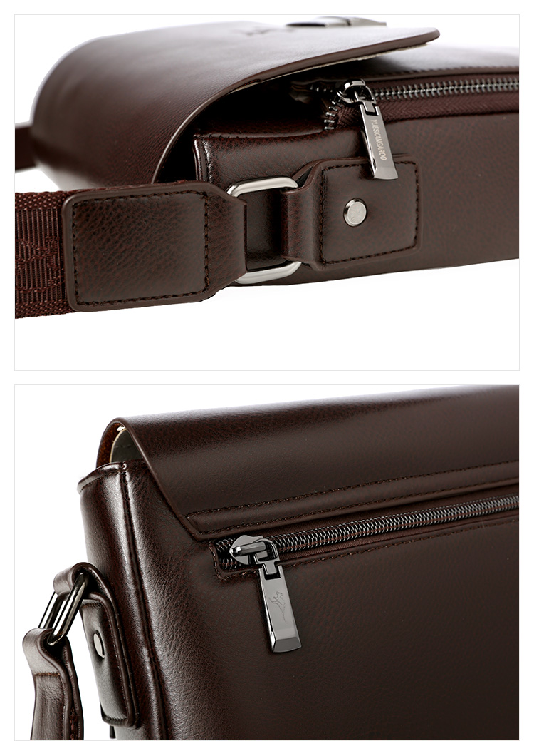 Whatnaフラップ ショルダーバッグ メンズ  パスワードロックボタング付 10.5インチIPAD収納可 大容量 盗難防止 革 ビジネス 通勤 通学 斜めがけバッグ メッセンジャーバッグ 軽量 実用 自転車 かばん男性用 ブラウン 黒（HA070） 9