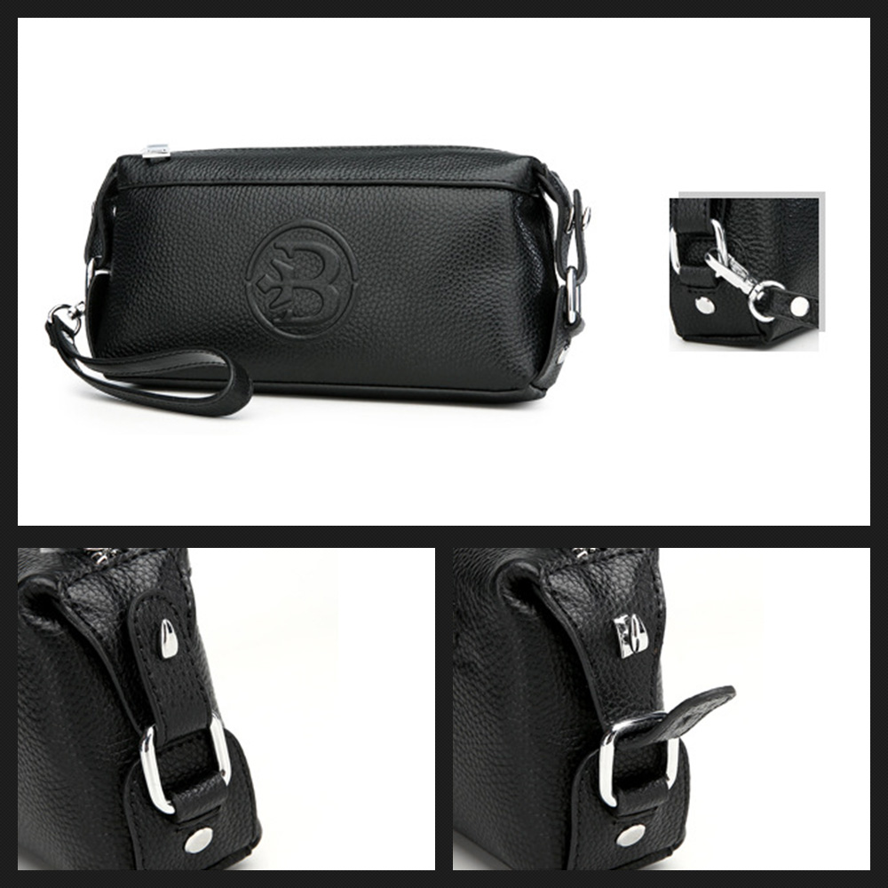 Whatna 2way 牛革 ミニセカンドバッグ メンズ クラッチ バッグ  本革 4枚カード収納 カジュアル フォーマル 冠婚葬祭 結婚式 バッグ紳士用 男性用 黑 66171 5