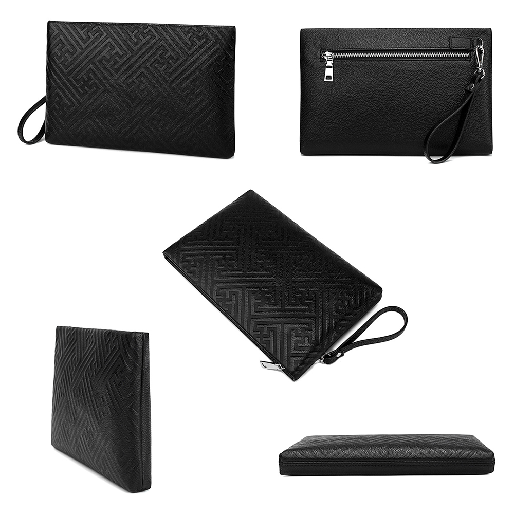 Whatna  2way牛革 セカンドバッグ メンズ クラッチ バッグ 本革 厚手レザーB5 9.7インチのipad収納可 6枚カード収納 小銭入 カジュアル フォーマル 冠婚葬祭 結婚式 バッグ紳士用 男性用 黑 （hs-921） 3