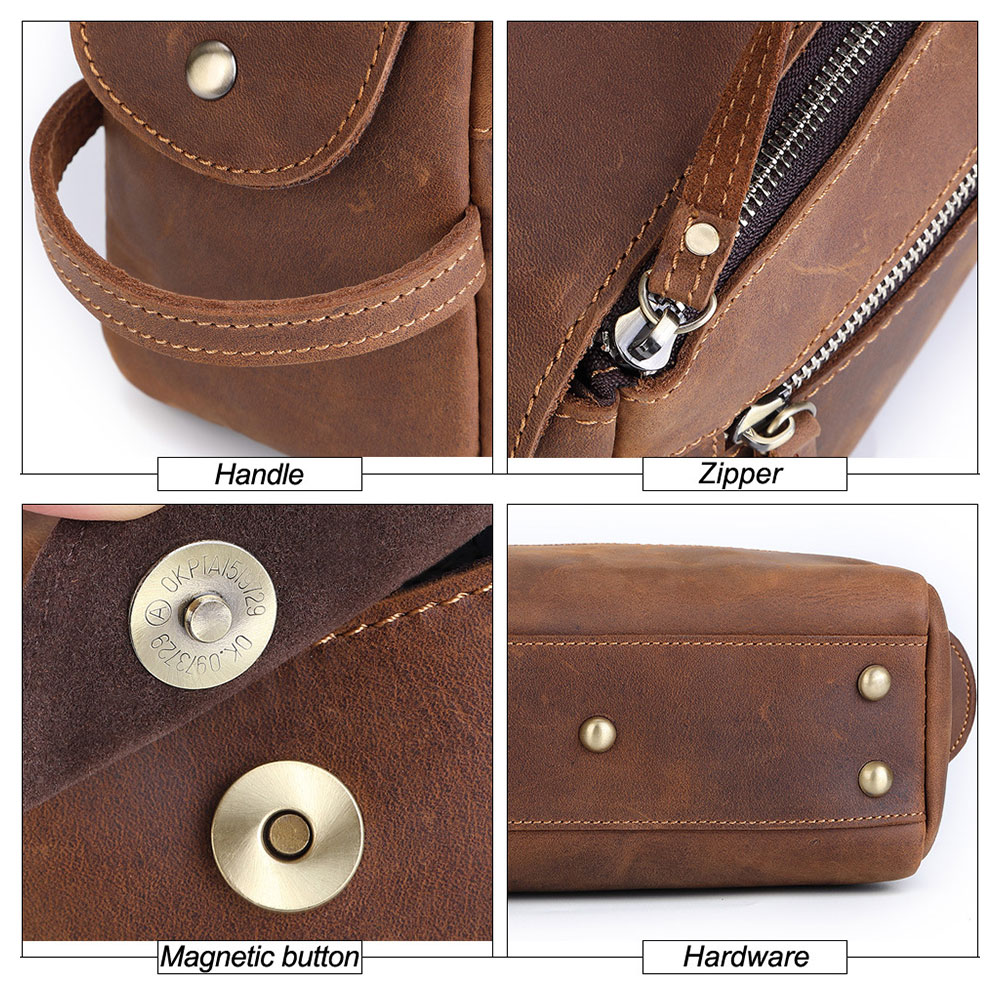 Whatna 2way 牛革 ミニセカンドバッグ メンズ クラッチ バッグ 天 然 厚手 本革 レザー カジュアル フォーマル 冠婚葬祭 結婚式 バッグ紳士用 男性用ブラウン8211 5