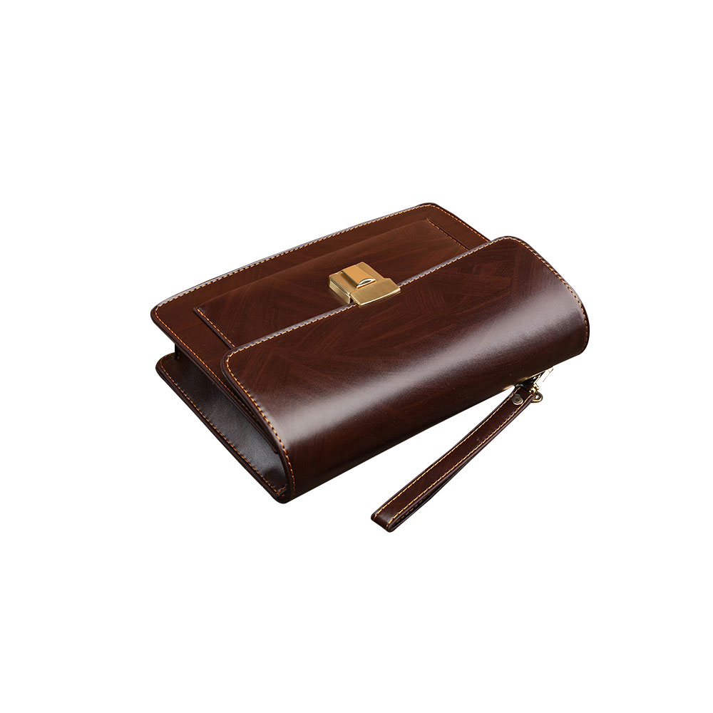 Whatna 2way革 セカンドバッグ メンズ クラッチ バッグ パスワードロックボタン 盗難防止 厚手 本 革 レザーB5 6枚カード収納 カジュアル フォーマル 冠婚葬祭 結婚式 バッグ紳士用 男性用ブラウン9610 1