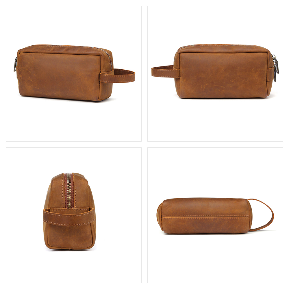 Whatna 2way 牛革 ミニセカンドバッグ メンズ クラッチ バッグ 厚手 本革 レザー  カジュアル フォーマル 冠婚葬祭 結婚式 バッグ紳士用 男性用ブラウン6366 1