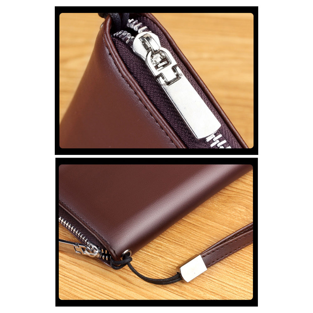 Whatnaミニセカンドバッグ メンズ バッグ 12枚カード収納 小さめ クラッチバッグ 長財布 革 手持ちバッグ メンズ ポーチ 男性用 紳士用 結婚式 冠婚葬祭 黒 ブラウン W96 5