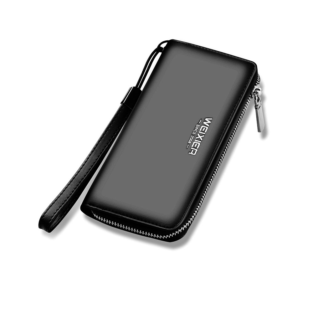 Whatnaミニセカンドバッグ メンズ バッグ 12枚カード収納 小さめ クラッチバッグ 長財布 革 手持ちバッグ メンズ ポーチ 男性用 紳士用 結婚式 冠婚葬祭 黒 ブラウン W96 0