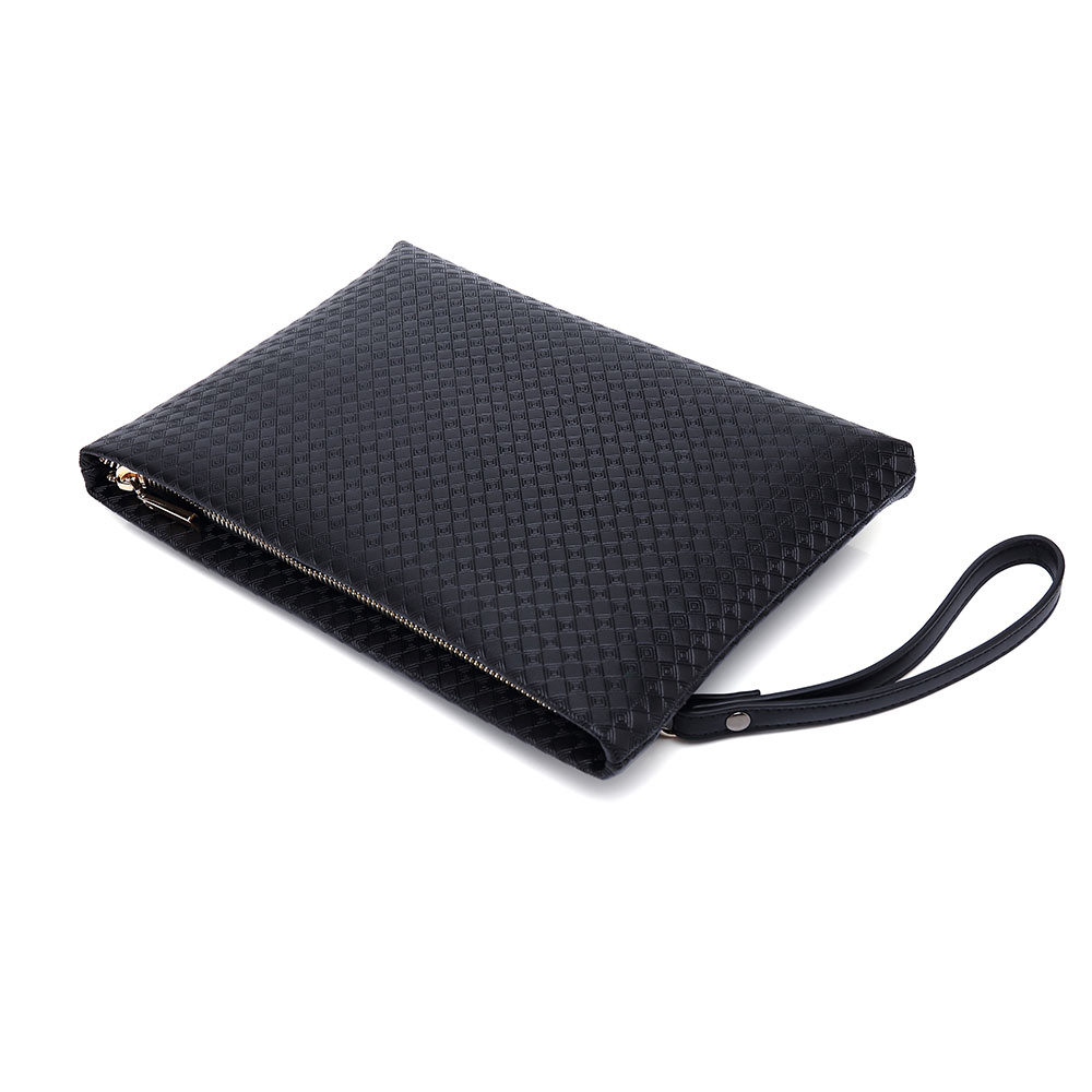 Whatna  2wayセカンドバッグ メンズ クラッチ バッグ 本 革 厚 手 レザー B5 10.5インチのipad収納可 カジュアル フォーマル 冠婚葬祭 結婚式 バッグ紳士用 男性用 黑 （FL0408） 2