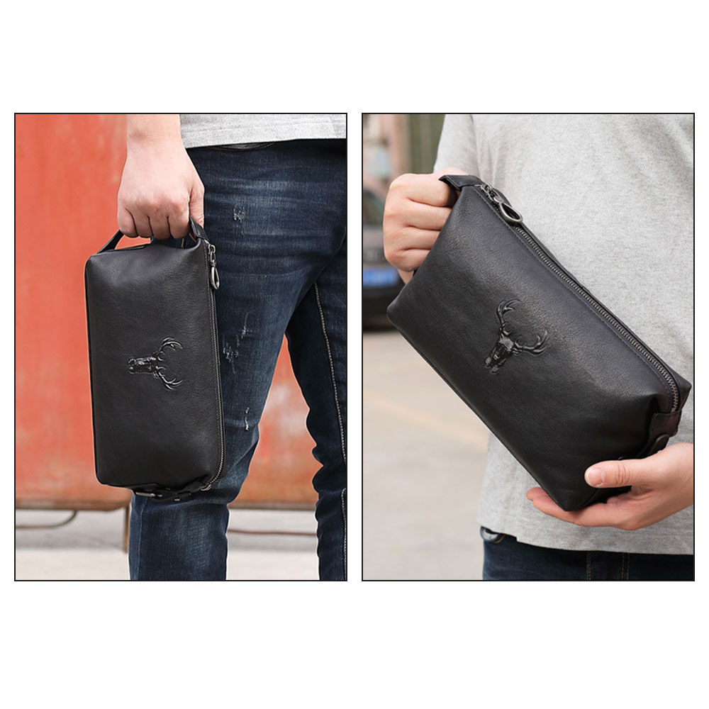 Whatna 2way 牛革 ミニセカンドバッグ メンズ クラッチ バッグ 天 然 厚手 本革 レザー カジュアル フォーマル 冠婚葬祭 結婚式 バッグ紳士用 男性用黒8185 6