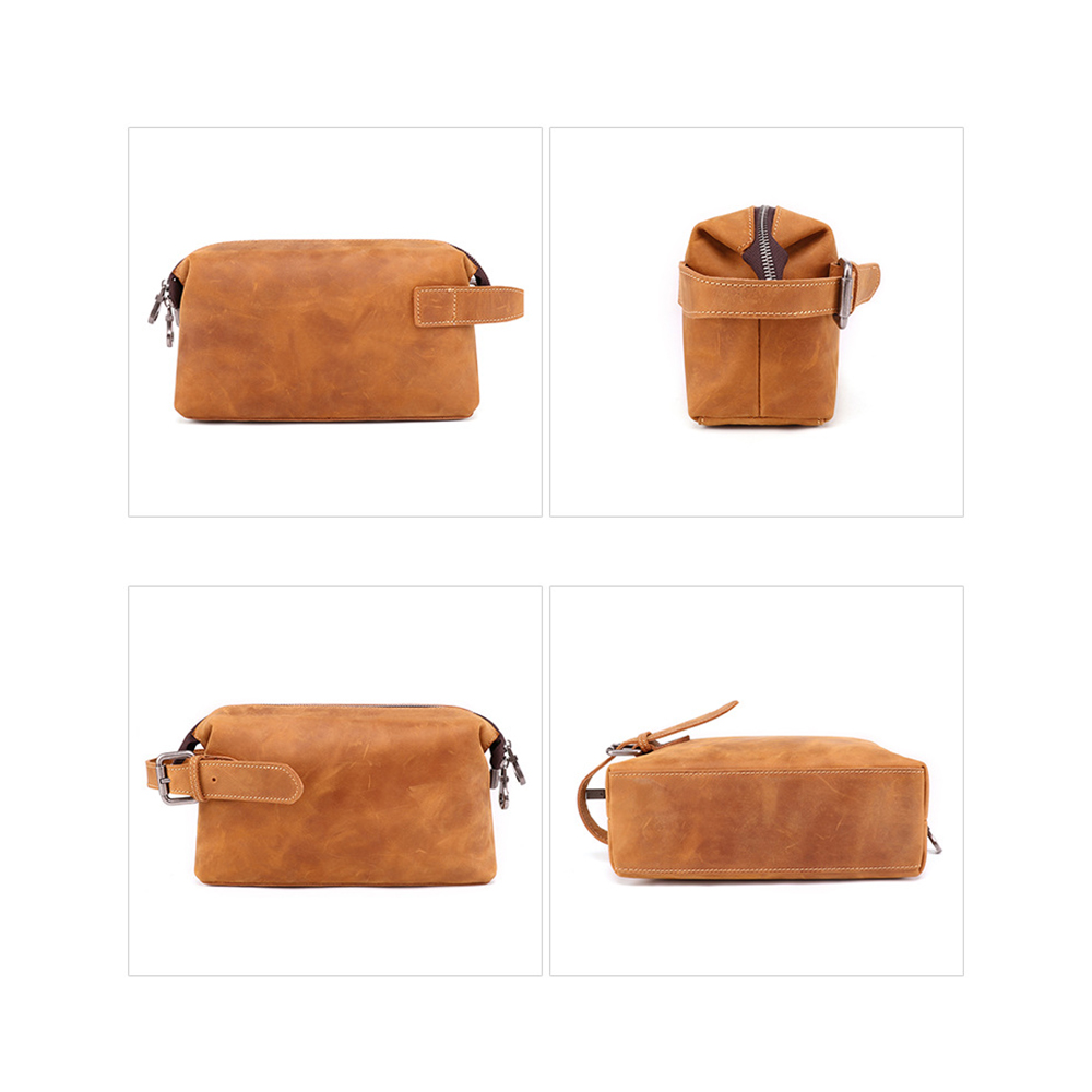 Whatna 2way 牛革 ミニセカンドバッグ メンズ クラッチ バッグ 厚手 本革 レザー 6枚カード収納 カジュアル フォーマル 冠婚葬祭 結婚式 バッグ紳士用 男性用ブラウン6465 2