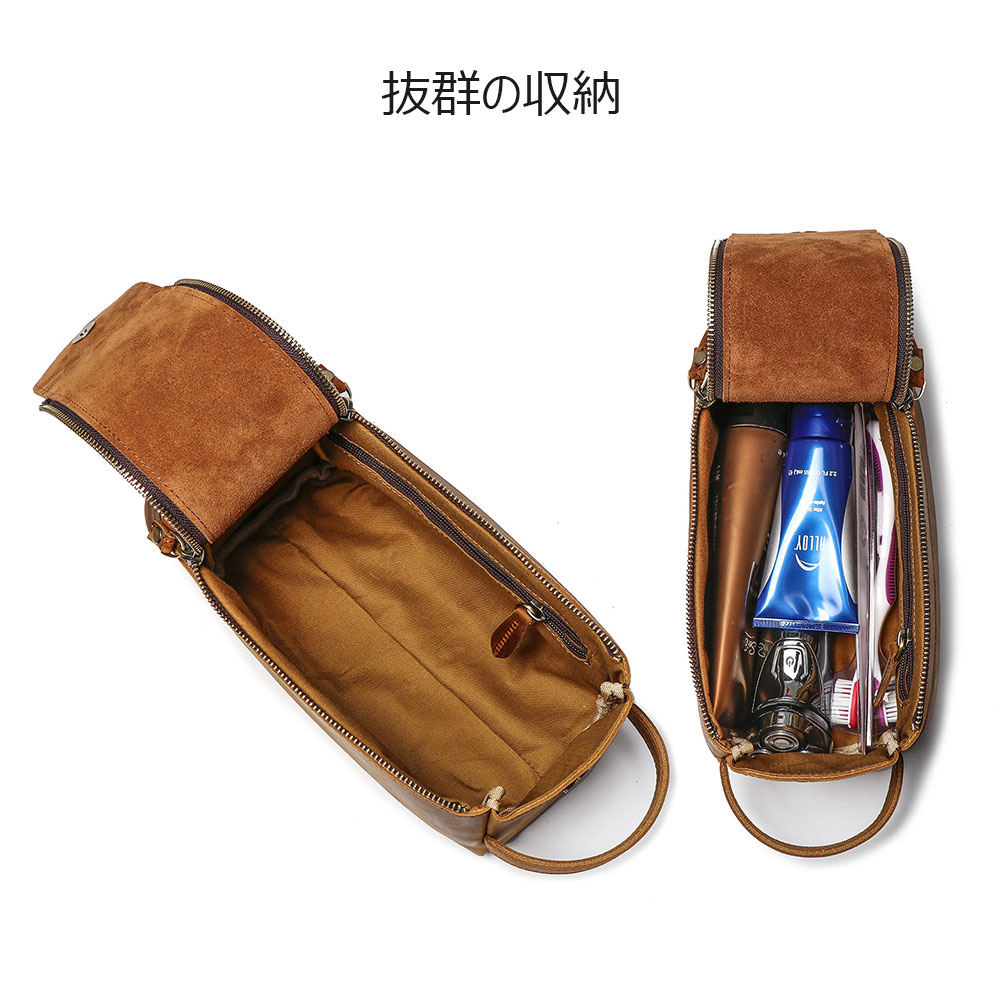 Whatna 2way 牛革 ミニセカンドバッグ メンズ クラッチ バッグ 天 然 厚手 本革 レザー カジュアル フォーマル 冠婚葬祭 結婚式 バッグ紳士用 男性用ブラウン 黒9049 5