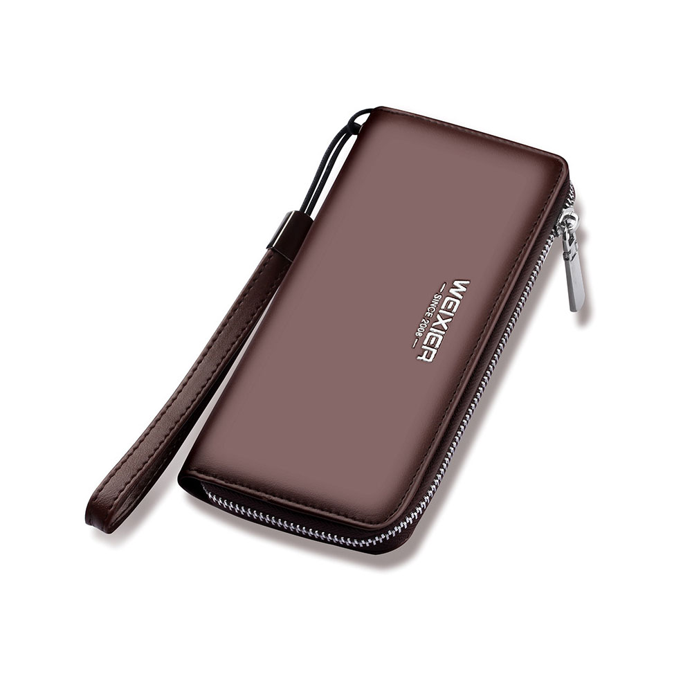 Whatnaミニセカンドバッグ メンズ バッグ 12枚カード収納 小さめ クラッチバッグ 長財布 革 手持ちバッグ メンズ ポーチ 男性用 紳士用 結婚式 冠婚葬祭 黒 ブラウン W96 1