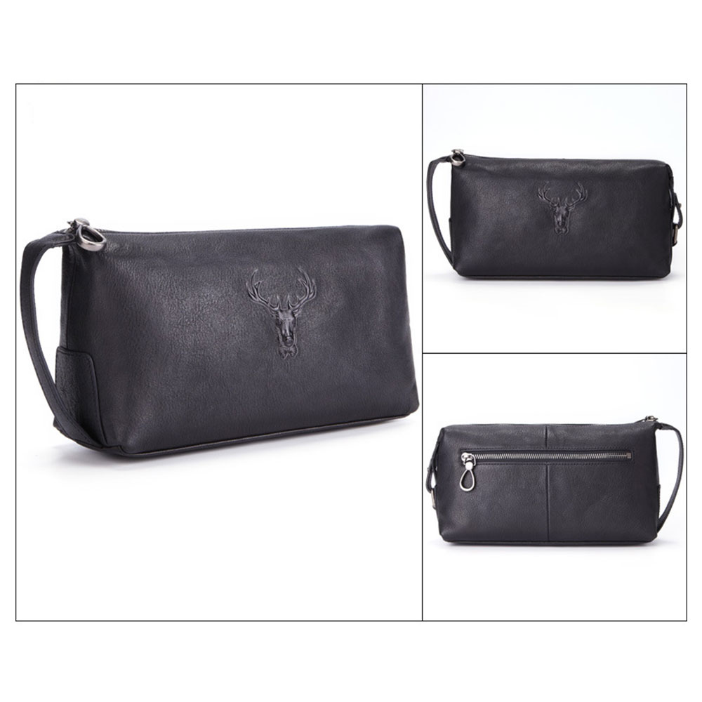 Whatna 2way 牛革 ミニセカンドバッグ メンズ クラッチ バッグ 天 然 厚手 本革 レザー カジュアル フォーマル 冠婚葬祭 結婚式 バッグ紳士用 男性用黒8185 2