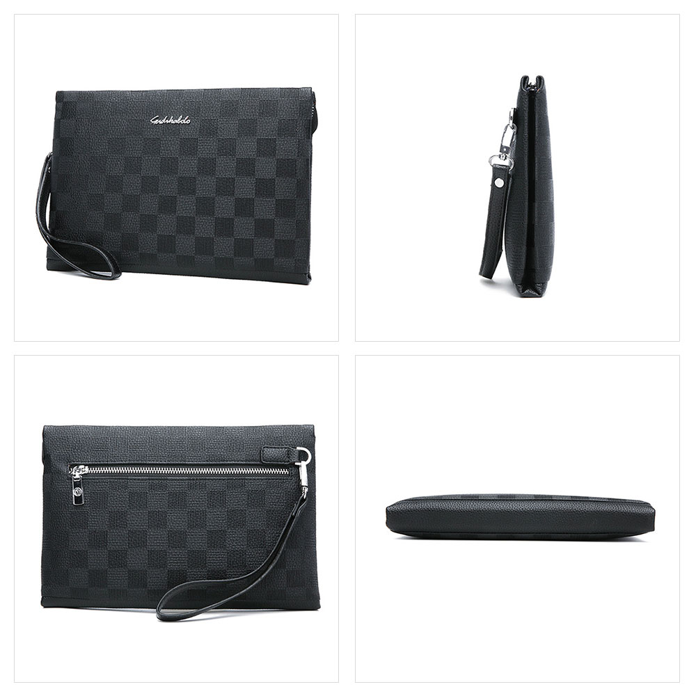 Whatna  2way革 セカンドバッグ メンズ クラッチ バッグB5 6枚カード収納 カジュアル フォーマル 冠婚葬祭 結婚式 バッグ紳士用 男性用 黑 2