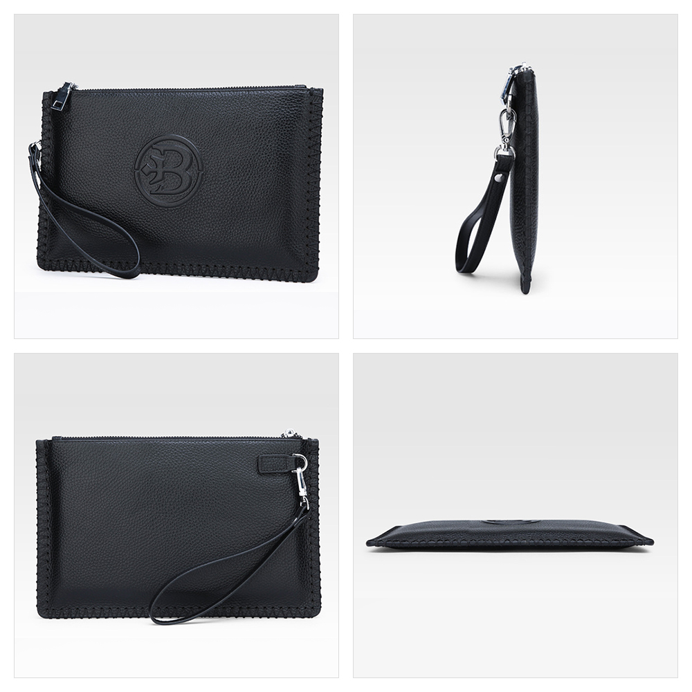 Whatna  2way牛革 セカンドバッグ メンズ クラッチ バッグ 本革 厚手レザーB5 9.7インチのipad収納可 6枚カード収納 小銭入 カジュアル フォーマル 冠婚葬祭 結婚式 バッグ紳士用 男性用 黑 （hs-921） 6