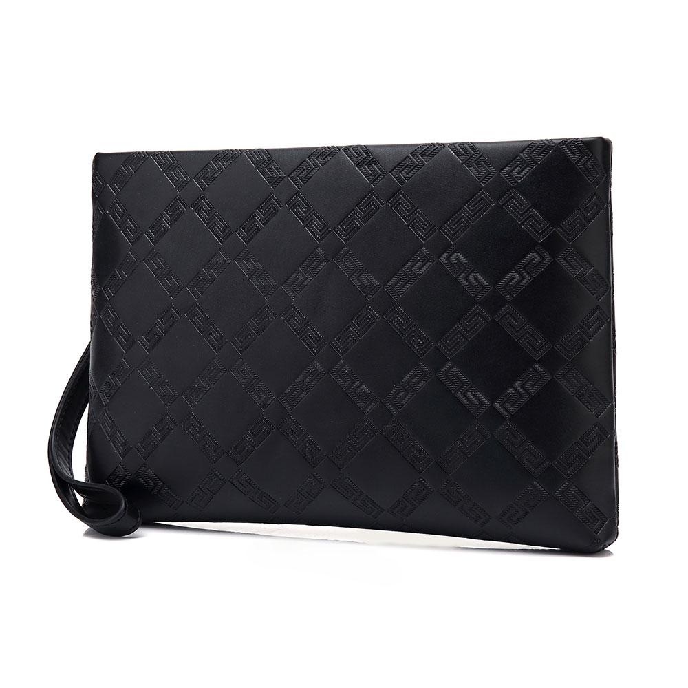 Whatna  2wayセカンドバッグ メンズ クラッチ バッグ 本 革 厚 手 レザー B5 10.5インチのipad収納可 カジュアル フォーマル 冠婚葬祭 結婚式 バッグ紳士用 男性用 黑 （FL0408） 3