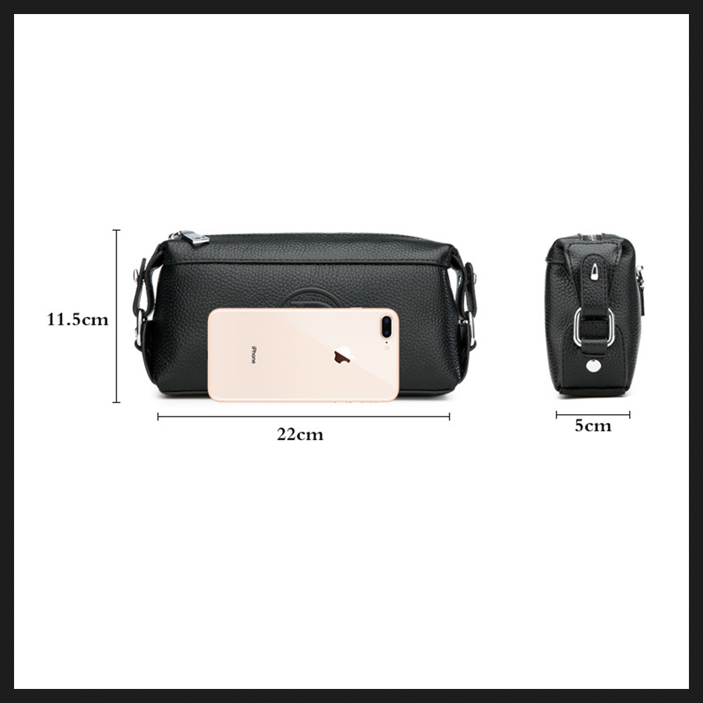 Whatna 2way 牛革 ミニセカンドバッグ メンズ クラッチ バッグ  本革 4枚カード収納 カジュアル フォーマル 冠婚葬祭 結婚式 バッグ紳士用 男性用 黑 66171 3