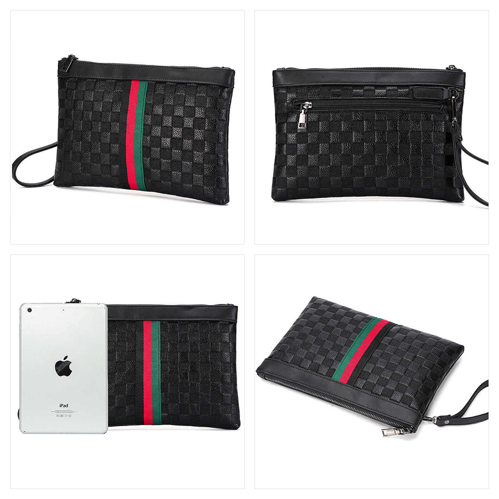 Whatna  2way セカンドバッグ メンズ クラッチ バッグB5 10.5インチのipad収納可 6枚カード収納 カジュアル フォーマル 冠婚葬祭 結婚式 バッグ紳士用 男性用 黑 3