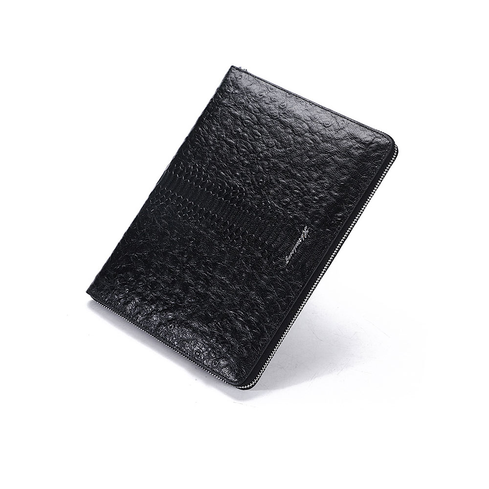 Whatna 2way 牛革 クロコダイル型押し セカンドバッグ メンズ 3室仕切 iPad Pro 10.5収納可 12枚カード収納 厚手 レザー 本革 クラッチ バッグ カジュアル フォーマル 冠婚葬祭 結婚式 バッグ紳士用 男性用 黑 0