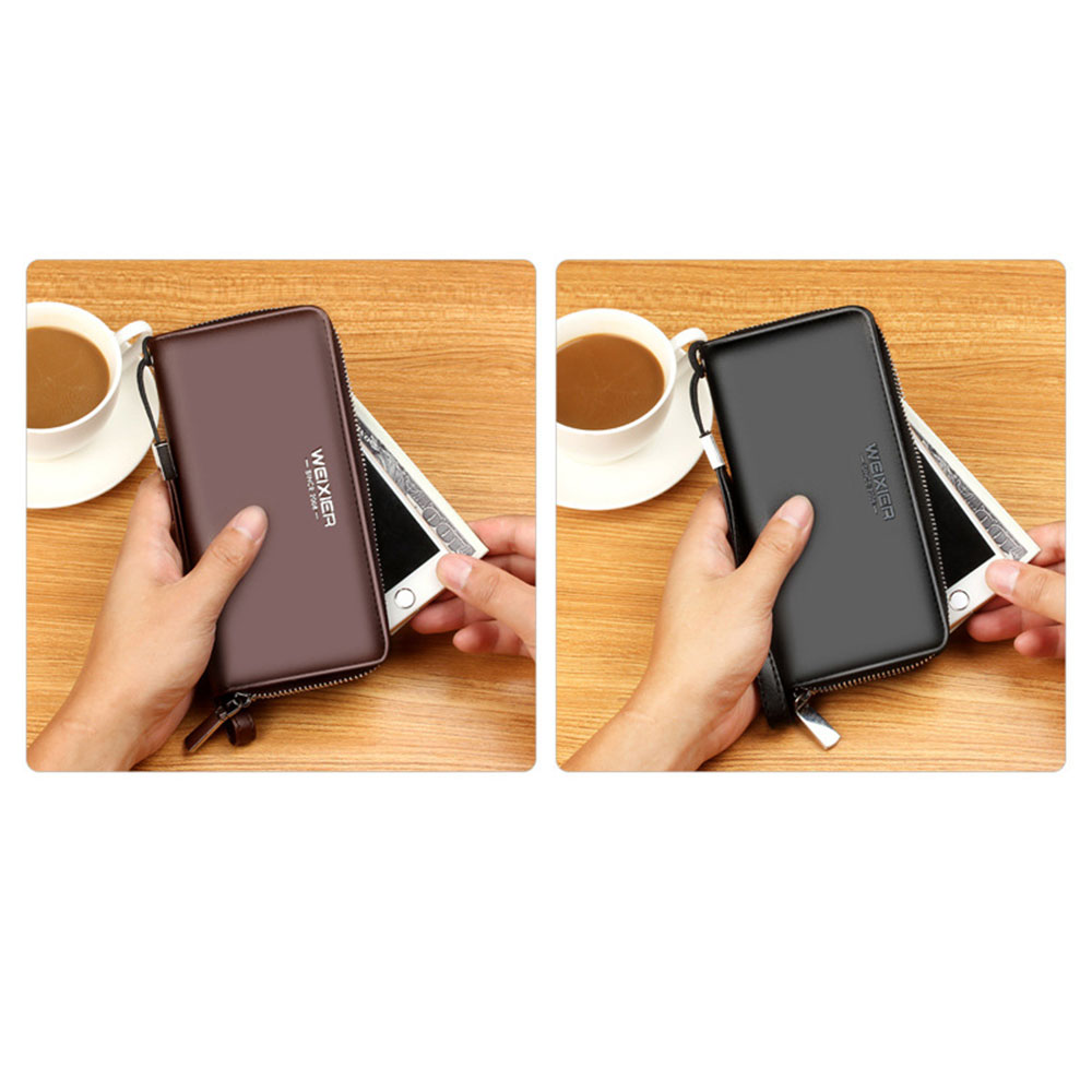 Whatnaミニセカンドバッグ メンズ バッグ 12枚カード収納 小さめ クラッチバッグ 長財布 革 手持ちバッグ メンズ ポーチ 男性用 紳士用 結婚式 冠婚葬祭 黒 ブラウン W96 6