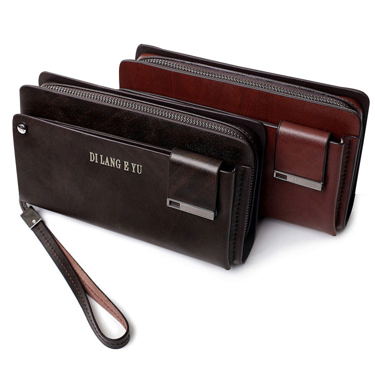 Whatna 2way牛革 ミニセカンドバッグ メンズ バッグ 小銭入れ 18枚カード収納 本 革 厚手 レザー小さめ クラッチバッグ 長財布 手持ちバッグ 男性用 紳士用 結婚式 バッグ 冠婚葬祭 バッグ黒(JN885005) 2