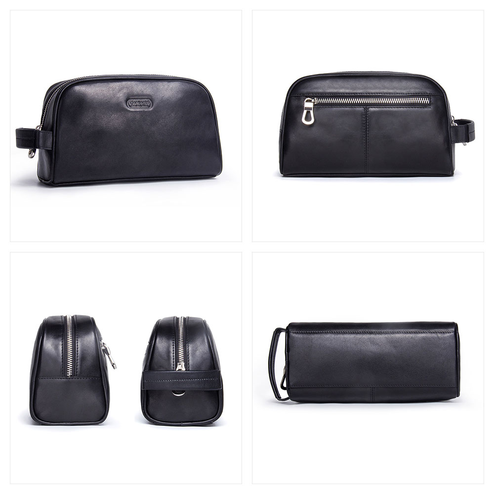 Whatna牛革 ミニセカンドバッグ メンズ クラッチ バッグ 厚手 本革 レザー カジュアル フォーマル 冠婚葬祭 結婚式 バッグ紳士用 男性用 黑 MC1003 4