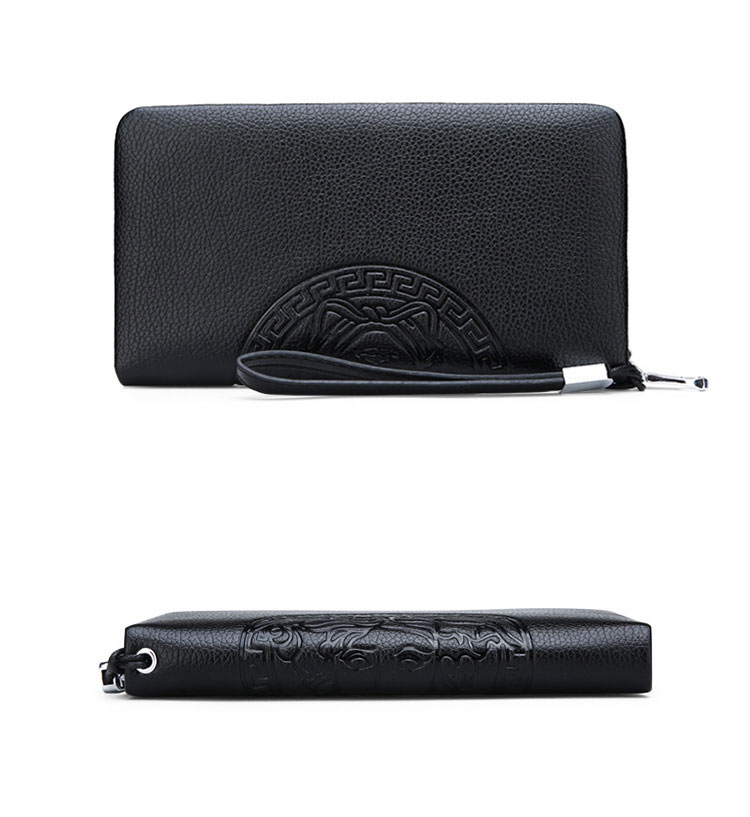 Whatna 2way革 ミニセカンドバッグ メンズ バッグ 小銭入れ 12枚カード収納 本 革 厚手 レザー小さめ クラッチバッグ 長財布 手持ちバッグ 男性用 紳士用 結婚式 バッグ 冠婚葬祭 バッグ黒（hs-1089） 1