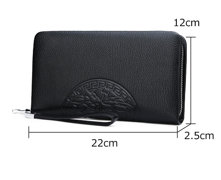 Whatna 2way革 ミニセカンドバッグ メンズ バッグ 小銭入れ 12枚カード収納 本 革 厚手 レザー小さめ クラッチバッグ 長財布 手持ちバッグ 男性用 紳士用 結婚式 バッグ 冠婚葬祭 バッグ黒（hs-1089） 2