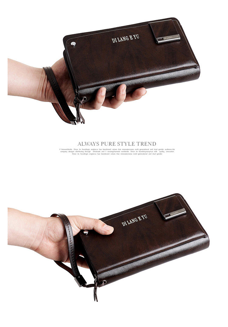 Whatna 2way牛革 ミニセカンドバッグ メンズ バッグ 小銭入れ 18枚カード収納 本 革 厚手 レザー小さめ クラッチバッグ 長財布 手持ちバッグ 男性用 紳士用 結婚式 バッグ 冠婚葬祭 バッグ黒(JN885005) 7