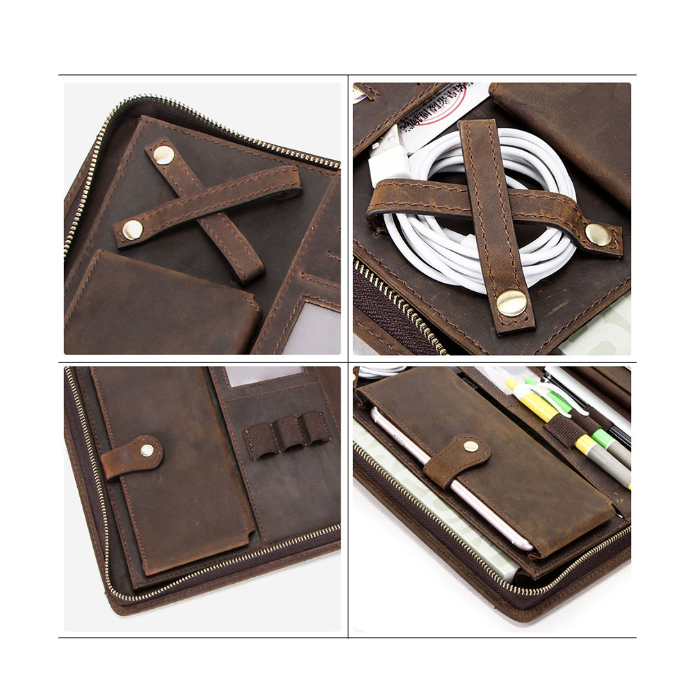 Whatna セカンドバッグ メンズ クラッチ バッグ 厚手 本革 牛革 レザー10.5 ipad タブレットバッグ ファイルバッグ フォーマル 冠婚葬祭 ビジネス 結婚式 バッグ 手持ちバッグ 紳士用 男性用 茶 ブラウンCF2015-10.5 3