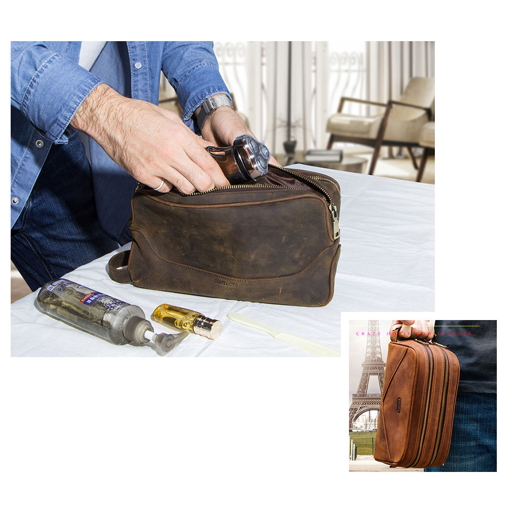 Whatna牛革 ミニセカンドバッグ メンズ クラッチ バッグ 厚手 本革 レザー 2室仕切 カジュアル フォーマル 冠婚葬祭 結婚式 バッグ紳士用 男性用 黑 ブラウン MC1005 7