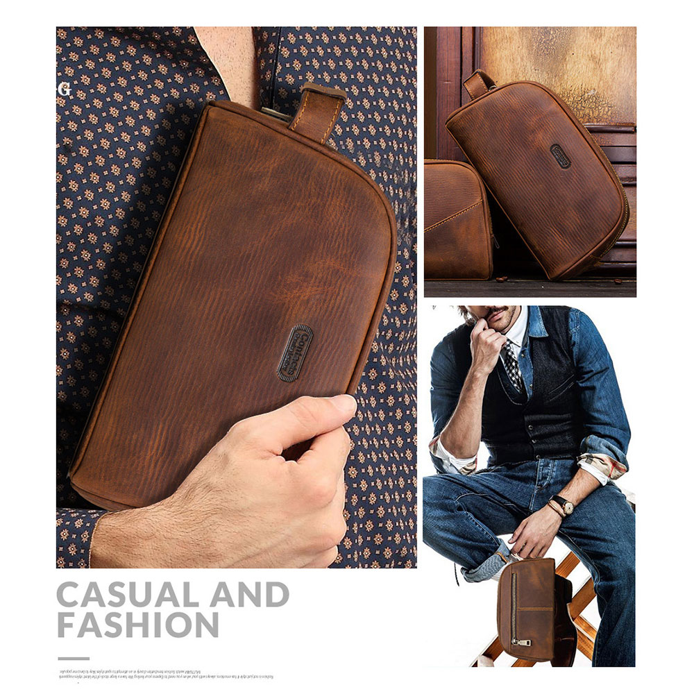 Whatna牛革 ミニセカンドバッグ メンズ クラッチ バッグ 厚手 本革 レザー カジュアル フォーマル 冠婚葬祭 結婚式 バッグ紳士用 男性用 黑 MC1003 7