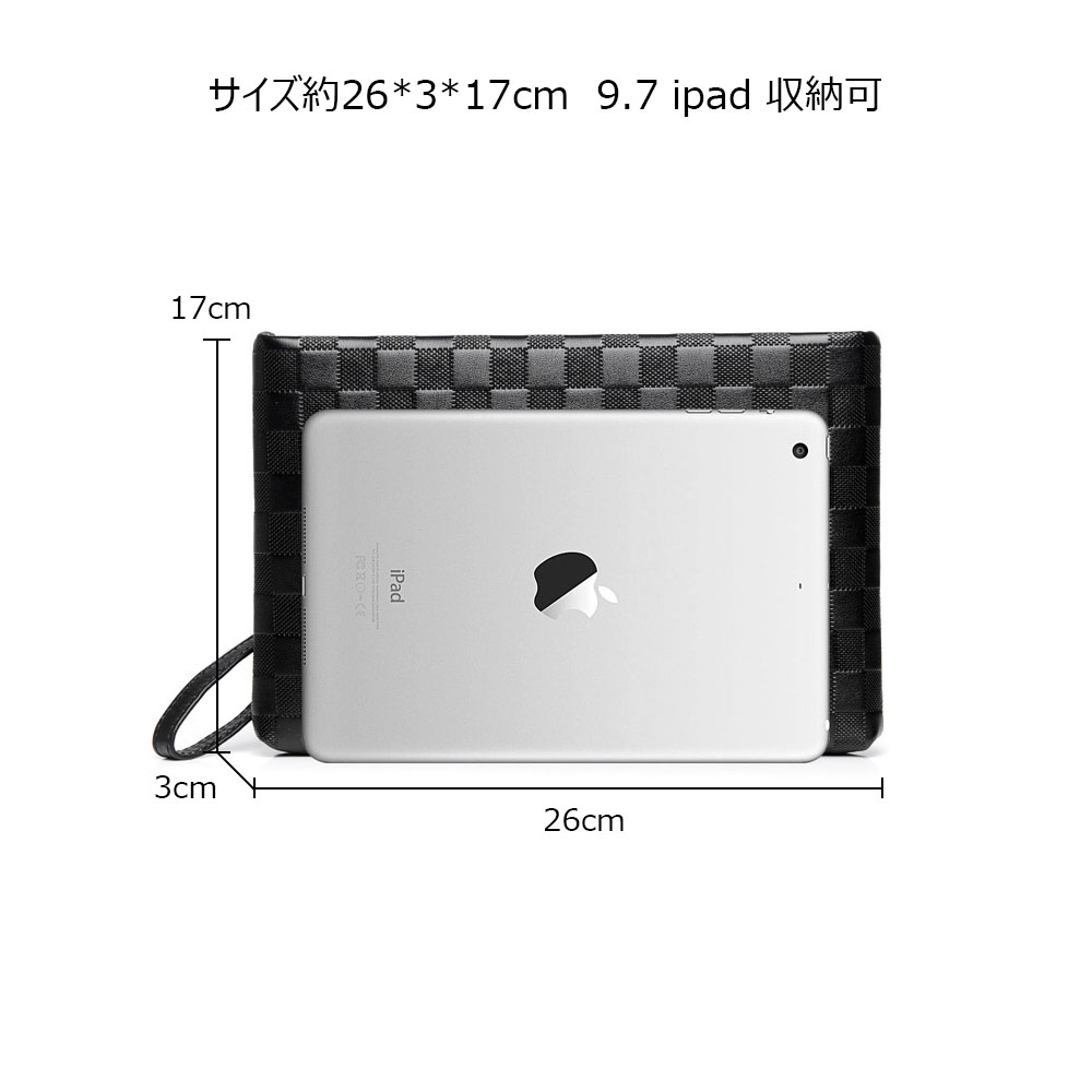 Whatna 2way革 セカンドバッグ メンズ クラッチ バッグ 厚手 レザー B5 9.7 ipad 収納可 6枚カード収納 カジュアル フォーマル 冠婚葬祭 結婚式 バッグ紳士用 男性用 黑 023 3