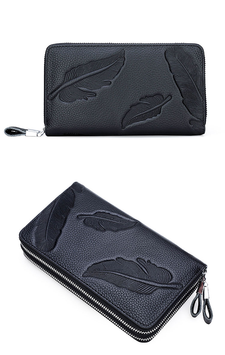 Whatna 2way牛革 ミニセカンドバッグ メンズ バッグ ダブルファスナー 小銭入れ  12枚カード収納 本 革 厚手 レザー小さめ クラッチバッグ 長財布 手持ちバッグ 男性用 紳士用 結婚式 バッグ 冠婚葬祭 バッグ黒ブラウン （80166-2#） 0