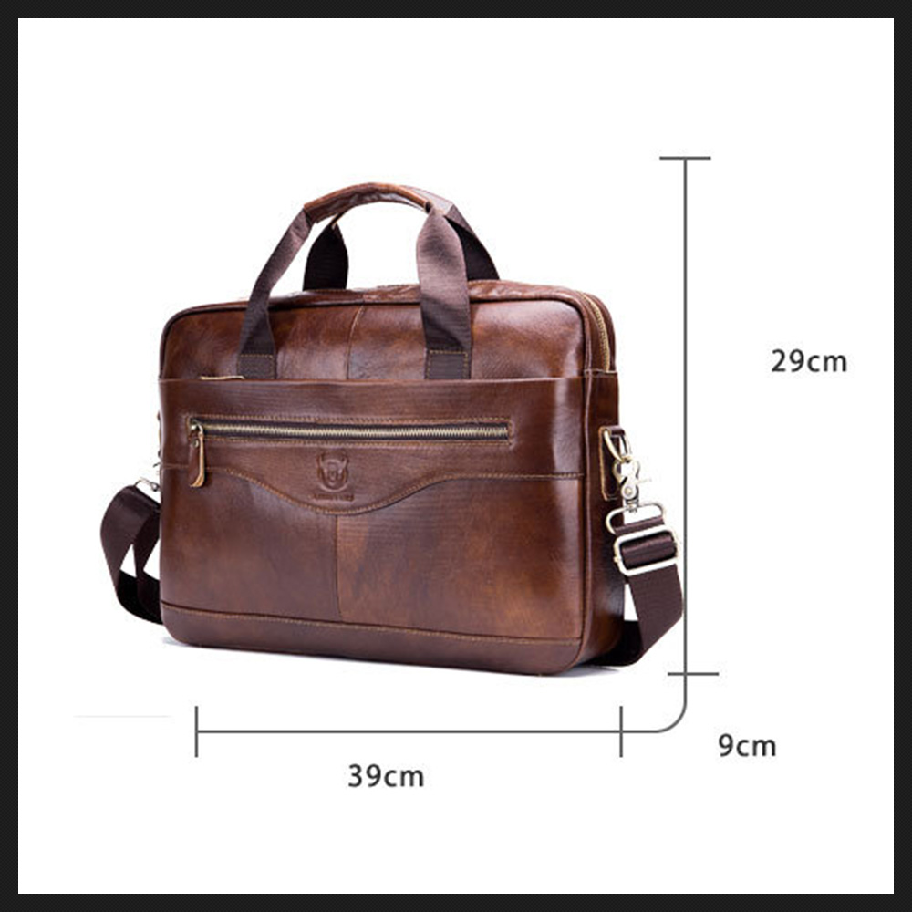 Whatna ビジネス バッグ メンズ 2way ショルダー 手提げ大容量 ブリーフケース A4 14インチPC黒 3