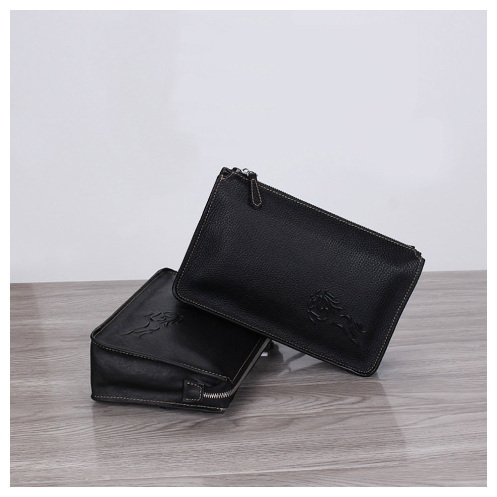 Whatna 2way 牛革 ミニセカンドバッグ メンズ クラッチ バッグ 厚手 本革 レザー 6枚カード収納 カジュアル フォーマル 冠婚葬祭 結婚式 バッグ紳士用 男性用 黒 R187 5