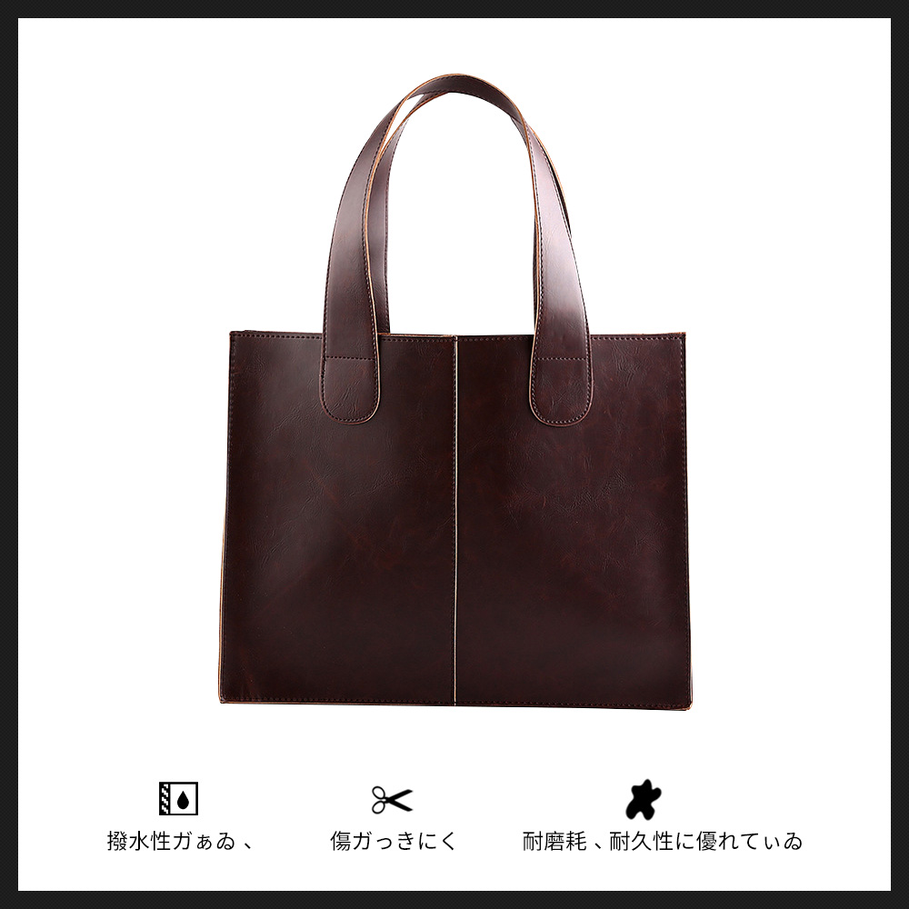 Whatna ビジネス バッグ メンズ 2way ショルダー 手提げ大容量 ブリーフケース A4 14インチPC ブラウン（2128） 6