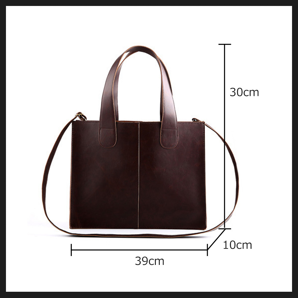 Whatna ビジネス バッグ メンズ 2way ショルダー 手提げ大容量 ブリーフケース A4 14インチPC ブラウン（2128） 3