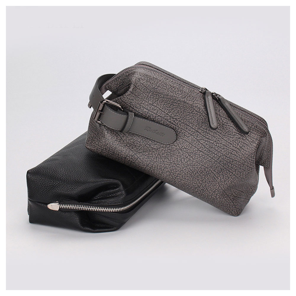 Whatna 2way 牛革 ミニセカンドバッグ メンズ クラッチ バッグ 厚手 本革 レザー 6枚カード収納 カジュアル フォーマル 冠婚葬祭 結婚式 バッグ紳士用 男性用黒 グレーR19 2