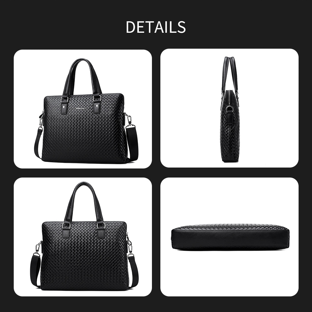 Whatna ビジネス バッグ メンズ 2way ショルダー 手提げ大容量 ブリーフケース A4 14インチPC黒 1