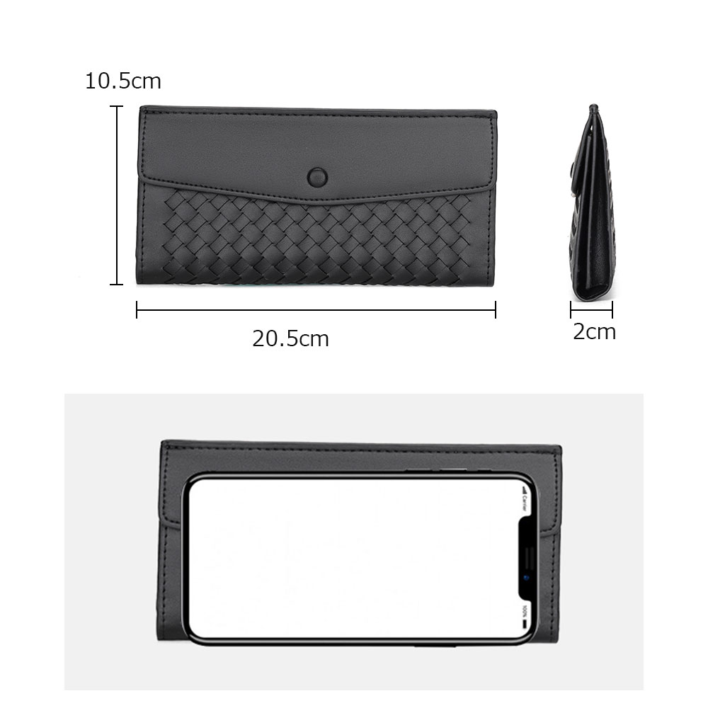 Whatna手作り編み込み ミニセカンドバッグ メンズ バッグ 12枚カード収納 本革 長財布薄い 小さめ クラッチバッグ 手持ちバッグ メンズ ポーチ カジュアル フォーマル 冠婚葬祭 結婚式 バッグ紳士用 男性用 黑 608 1