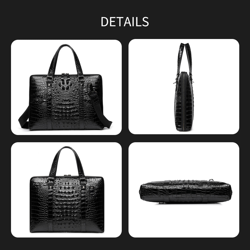 Whatna ビジネス バッグ メンズ 2way ショルダー 手提げ大容量 ブリーフケース A4 14インチPC黒 5