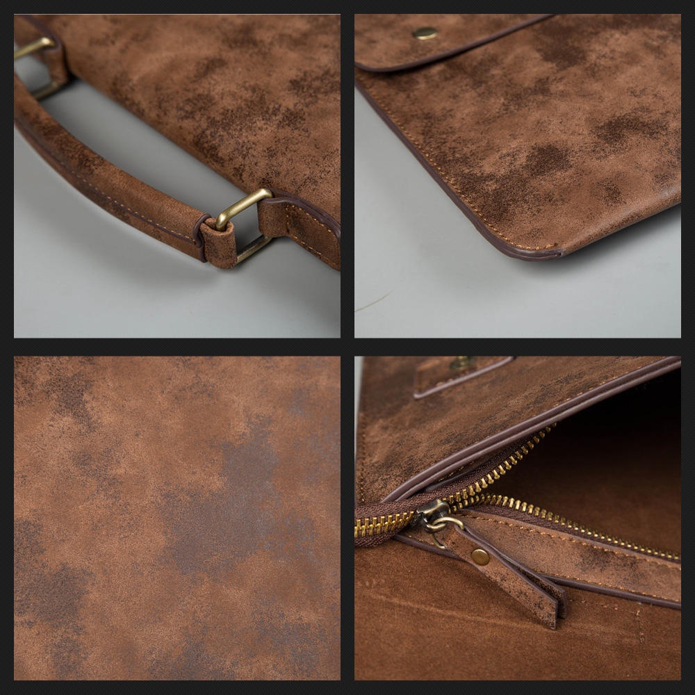 Whatna ビジネス バッグ メンズ 手提げ バッグ大容量 ブリーフケース A4 14インチPC ブラウン（8733） 3