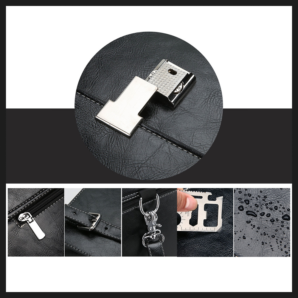 Whatna 革 ビジネスバッグメンズ 手提げ・ショルダー・リュックの3WAY パスワードロックボタン 盗難防止 厚手 レザーA4 14インチ収納可 大容量 旅行 出張用 通勤 通学 就活 面接 バッグ かばん 男性用 ブラウン 黒（9188） 6