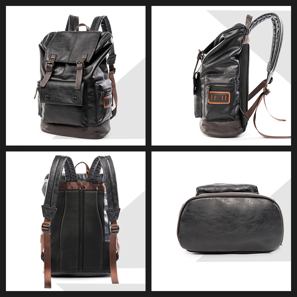 Whatna ビジネスバッグメンズ バッグ 手提げ・リュックの2WAY厚手 レザー A4 15インチ収納可 大容量 盗難防止 旅行 出張用 通勤 通学 就活 面接 バッグ かばん 男性用 黒（9805） 1