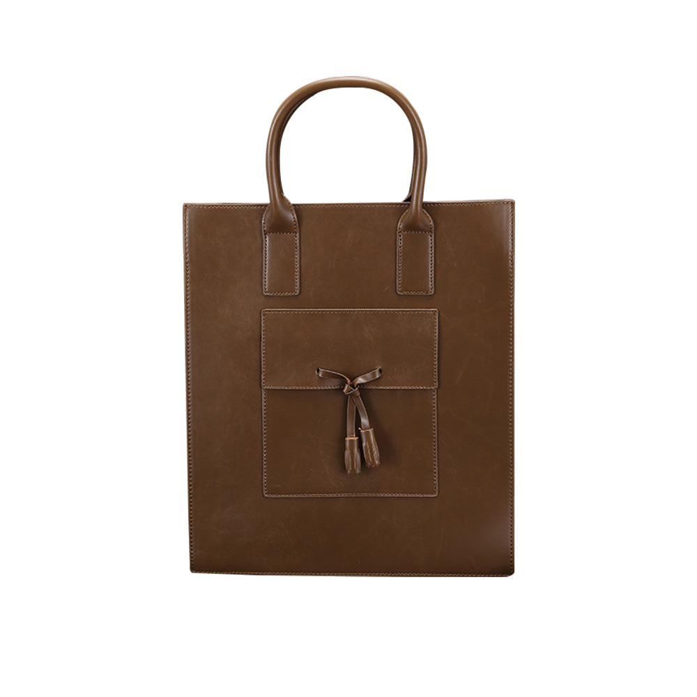 Whatna ビジネスバッグ メンズ 2wayショルダー 手提げ 厚手 皮革 大容量 ブリーフケース A4 15インチPC対応 旅行 出張 通勤 通学 就活 面接 バッグ かばん 男性用 ブラウン 黒(014) 1