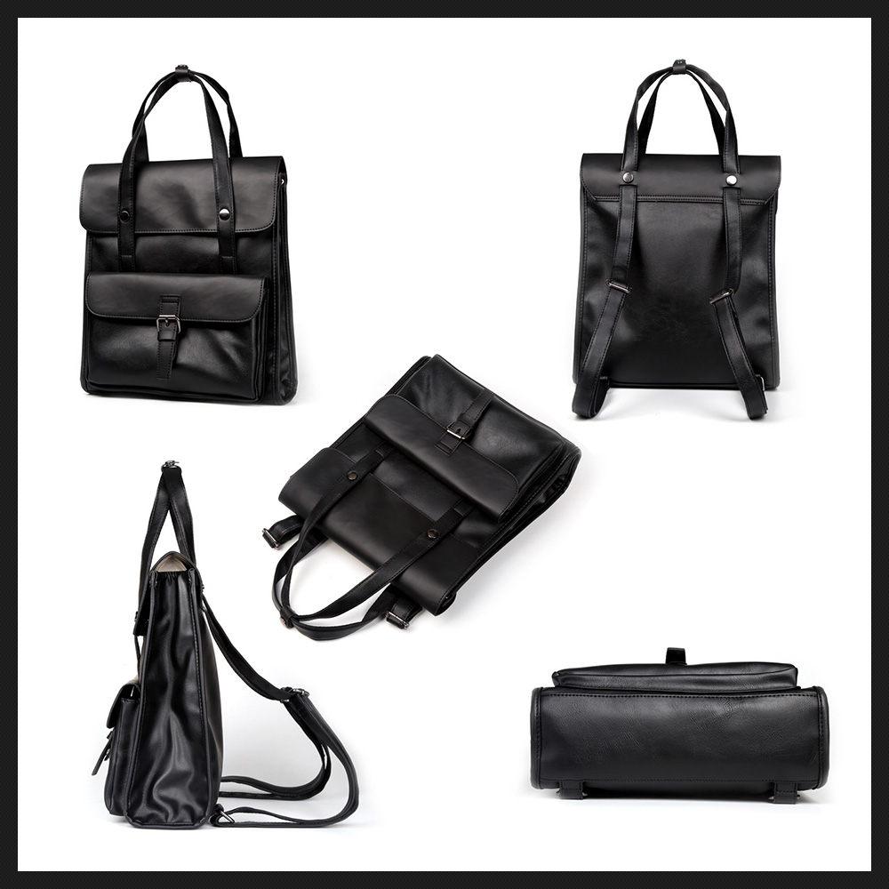 Whatna ビジネスバッグメンズ バッグ 手提げ・リュックの2WAY厚手 レザー A4 15インチ収納可 大容量 盗難防止 旅行 出張用 通勤 通学 就活 面接 バッグ かばん 男性用 ブラウン 茶 黒(6526) 3