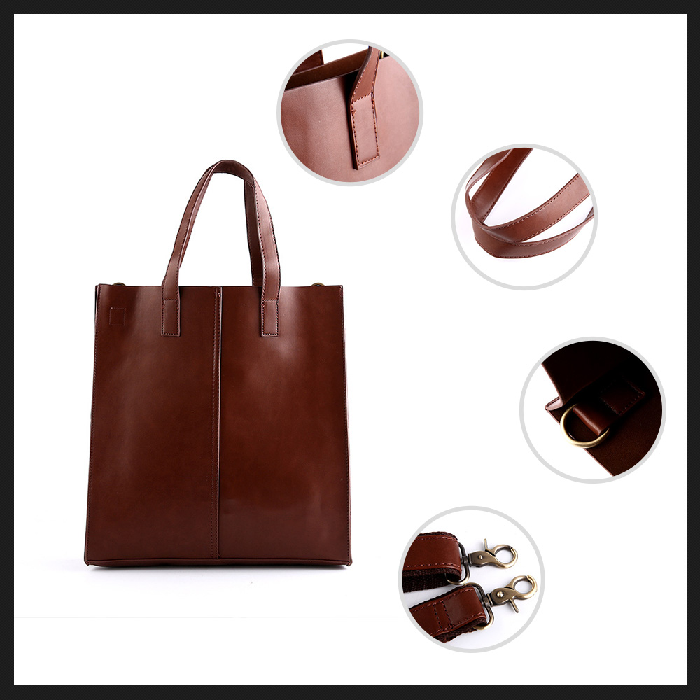 Whatna ビジネス バッグ メンズ 2way ショルダー 手提げ大容量 ブリーフケース A4 14インチPC ブラウン(2168) 5