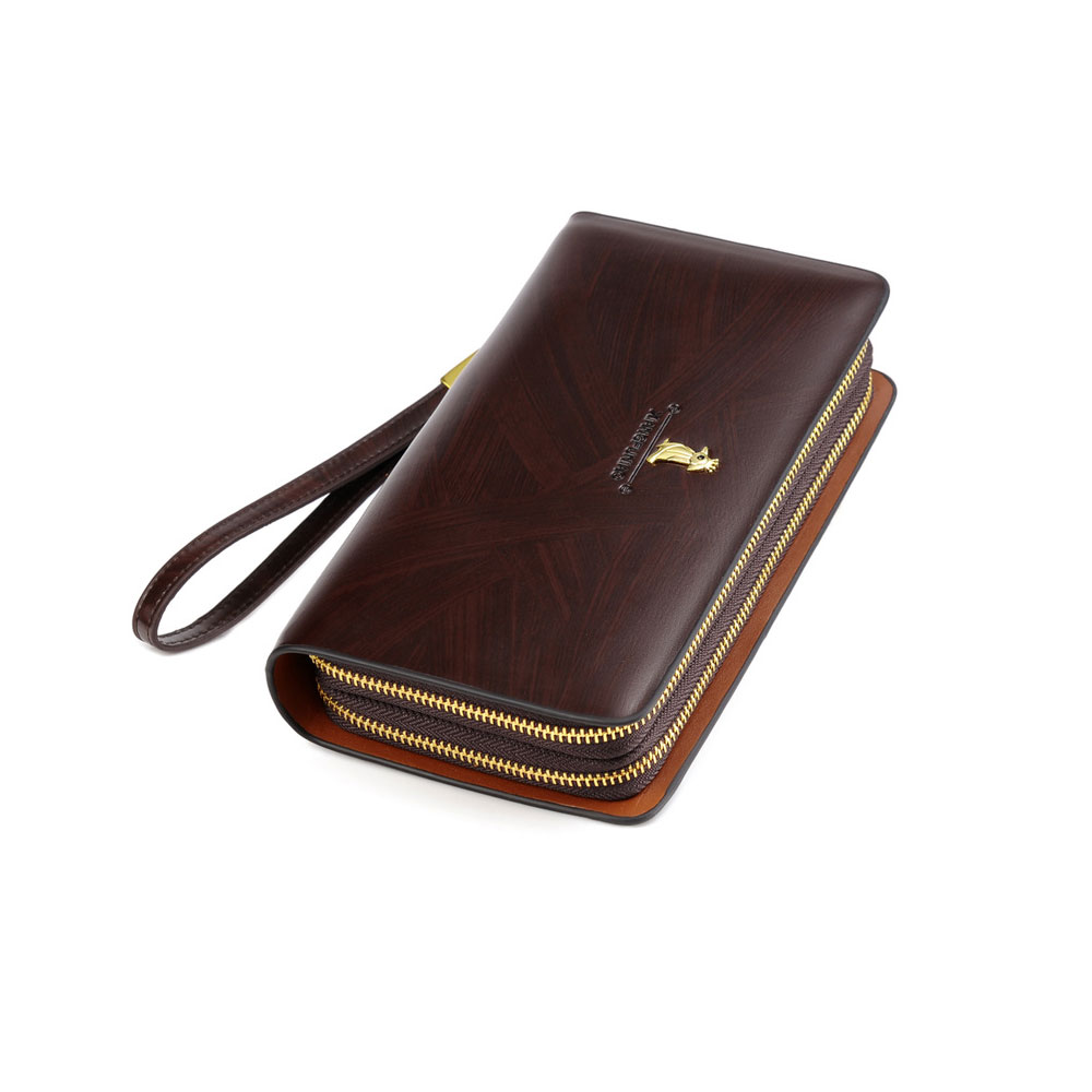 Whatnaミニセカンドバッグ メンズ バッグ 12枚カード収納 小さめ クラッチバッグ 長財布 革 手持ちバッグ メンズ ポーチ 男性用 紳士用 結婚式 冠婚葬祭 黒 ブラウン A20201 2