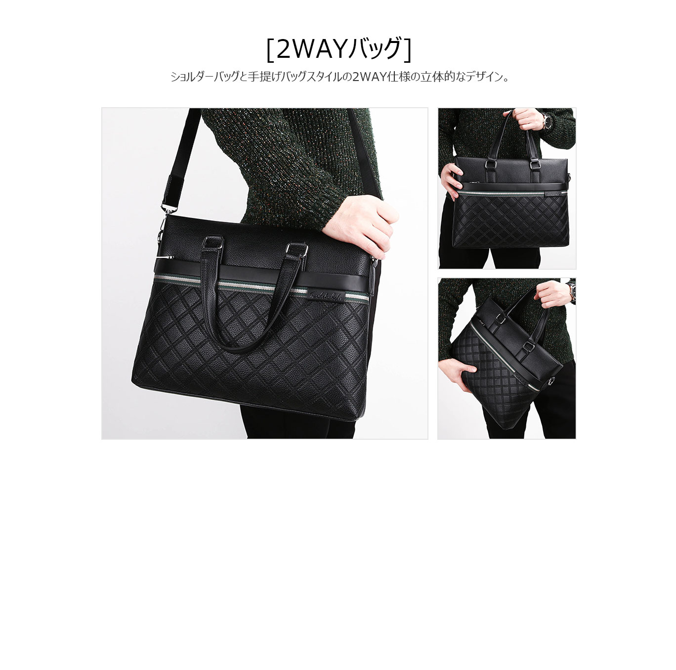 Whatna革 ビジネスバッグメンズ2WAY手提げ ショルダー バッグ 厚手 レザー 本 革 A4 14インチ PC収納可 大容量 旅行出張用 通勤 通学 就活 面接 バッグ かばん 男性用 ブラウン 黒(6828) 7