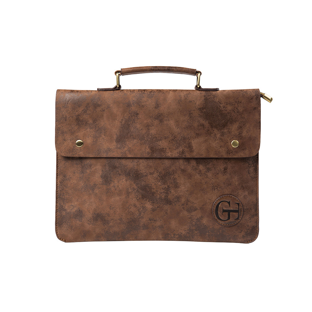 Whatna ビジネス バッグ メンズ 手提げ バッグ大容量 ブリーフケース A4 14インチPC ブラウン（8733） 0