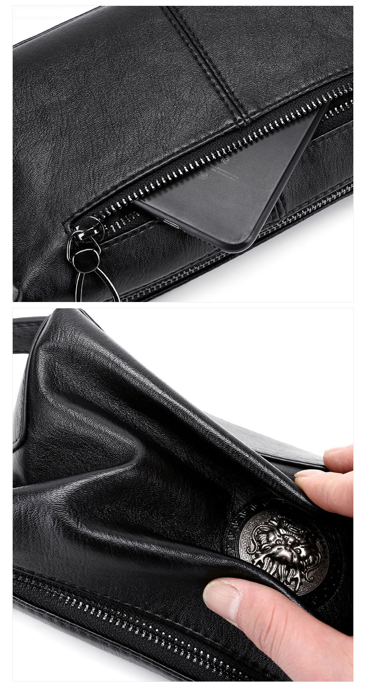 Whatna YJBBボックス型 ミクラッチ バッグ メンズ バッグ セカンドバッグ 小きめ 厚手 レザー本革 手持ちバッグ 結婚式 バッグ 冠婚葬祭バッグ 男性用 紳士用 通勤用 黒 （2001） 6