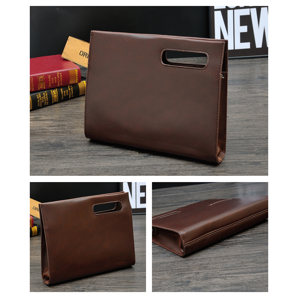 Whatna 2way 革 セカンド バッグ メンズ バッグ [クラッチ ショルダー 肩掛け 結婚式 バッグ] 厚手 本 革 レザー A4 手持ちバッグ ビジネス フォーマル 冠婚葬祭 バッグ 紳士用 男性用 黒 青（6737） 2